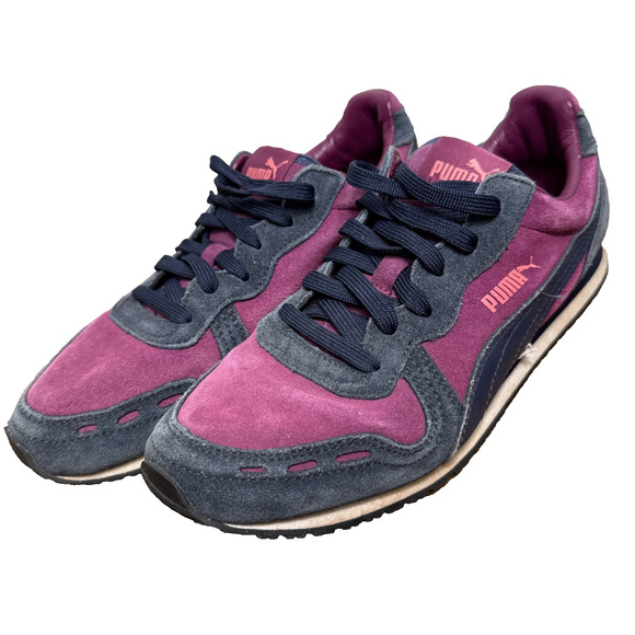 Puma Cabana Racer Sneakers Womens Size 9 EU 40 Fuchsia Magenta Purple Sporty GUC - Picture 1 of 9